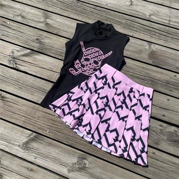 A字防走光百褶短裙背心高爾夫