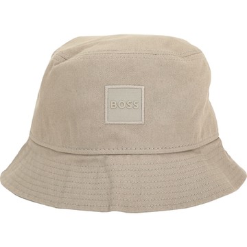 BOSS Febas 刺繡框字母棉質漁夫帽(卡其色)