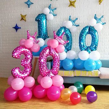 🌸可娜的夢想角落🌸[現貨]【生日歲數立柱】生日派對佈置 婚禮佈置 寶寶周歲慶祝 鋁箔氣球