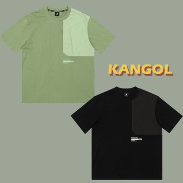 KANGOL 短袖 短T 中性 黑/綠 落肩 拼接 6225101220 6225101272