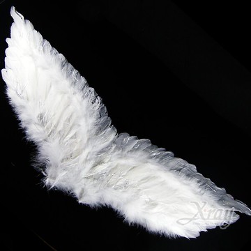 白色羽毛加銀蔥翅膀，天使翅膀/羽毛翅膀/萬聖節裝扮/聖誕節/尾牙表演/舞會道具/角色扮演，X射線【W519010】