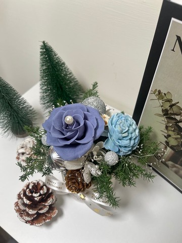 北歐聖誕 北歐藍永生擴香盆花