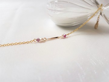 微醺 ‧ 水晶 珍珠 線條 細手鍊