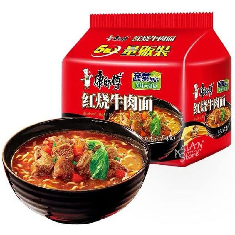 常温便カンシーフー醤油煮込む牛肉麺 康師傅紅焼牛肉面（5食入）×12点6920698400637