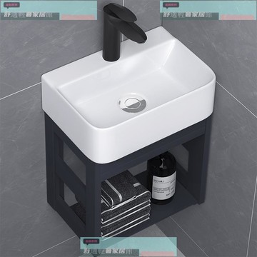 免運 破損包賠 小戶型迷你掛墻式陶瓷洗手盆柜組合衛生間陽臺簡易掛盆窄邊洗臉盆