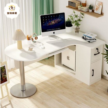 免運 電腦桌 轉角書桌 實木電腦桌 簡約現代弧形轉角書桌柜子組合學習桌電腦桌L形辦公桌診療桌 可開發票 全館八折 工廠現貨直銷 新品特價 y9051