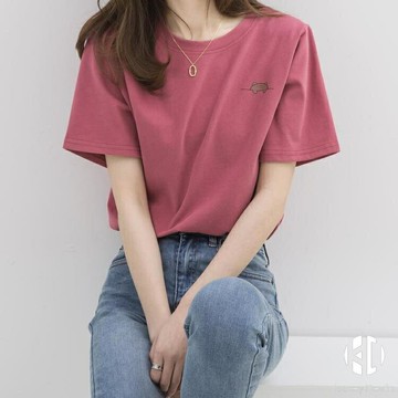 印花短袖T恤女百搭純棉寬鬆上衣【聚物優品】