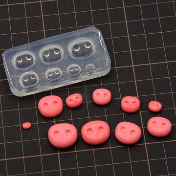 【豬鼻子】粘土臉模硅膠臉部模超輕軟陶樹脂黏土手辦diy豬鼻子模 翻糖模具 黏土工具