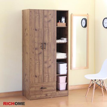 【RICHOME】莎麗雙門一抽大衣櫥