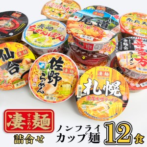 ヤマダイ ニュータッチ 凄麺（ノンフライカップ麺）12食 詰め合わせ セット 箱買い カップめん カップラーメン [AH007ya]