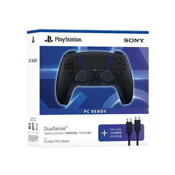 PS5 DualSense 無線控制器 午夜黑 + USB Cable for PC