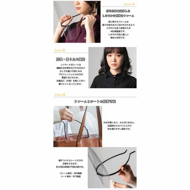 軽量 曇らない 首掛け フェイスシールド LAYERED レイヤード 5個セット フェイスガード フェースガード 日本製 首かけ