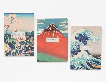 *【浮世繪】葛飾北齋A5和風筆記本三入組/KOKONOTE/HOKUSAI