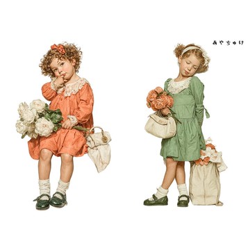 【4 月新品 1】08-121-0065 人物貼紙 春日復古