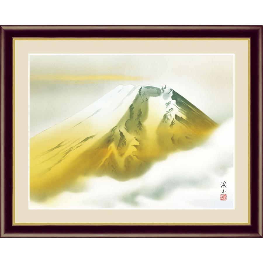 額絵 日本画 富士山水画 金富士 F4 伊藤渓山 G4-BF044-F4