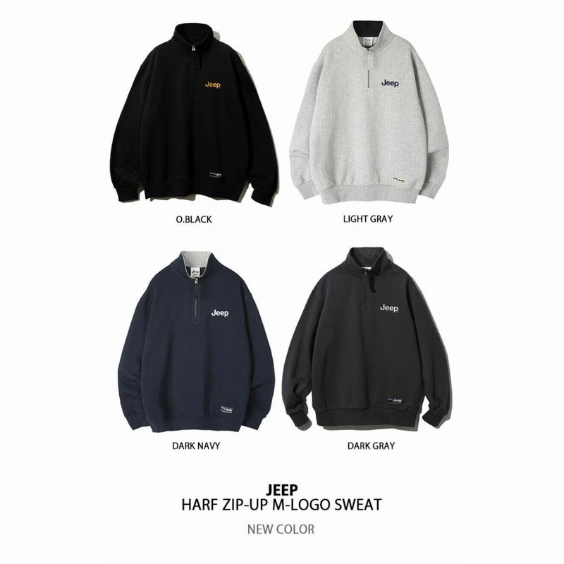 Jeep ジープ スウェット Half Zip-Up M-Logo Sweat new color