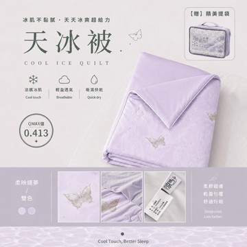 【夢境】天冰被2.0 AB版 雙色配 抑菌升級/迅速降溫/吸濕排汗/夏被/涼被/冷氣被/空調被 柔映蝶夢