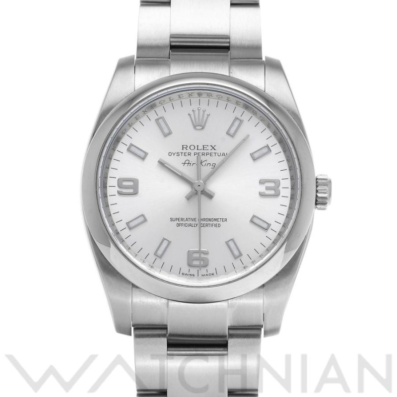 中古 ロレックス ROLEX エアキング 114200 M番(2007年頃製造) シルバー メンズ 腕時計 | LINEショッピング