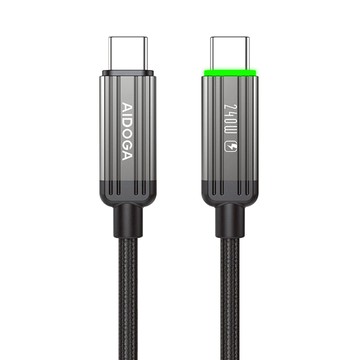 LQ DC4012鋼鐵系列Type-C to Type-C PD充電線傳輸線快充線編織線240W LED 1.2M DC4012