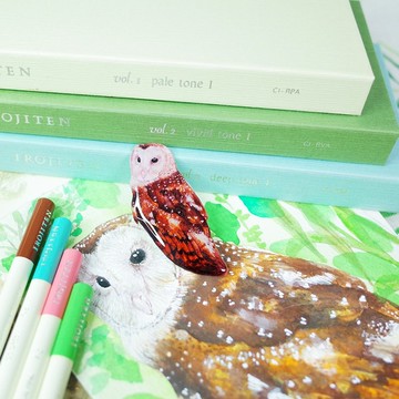 臺灣特有亞種 東方草鴞 繪畫別針 胸針