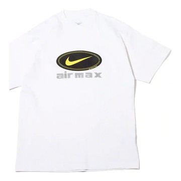 Men's Nike Logo Alphabet Printing Breathable Round Neck Short Sleeve White T-Shirt
