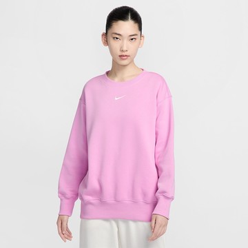 NIKE 長袖上衣 女款 大學T 運動 AS W NSW PHNX FLC OS CREW 粉 DQ5734-632