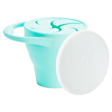 munchkin 滿趣健 折疊附蓋矽膠零食杯 100%食品級矽膠  薄荷綠  1個