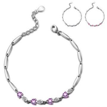 925純銀手鍊鑲鑽手環-精美優雅時尚細緻生日情人節禮物女飾品3色73ly7【獨家進口】【米蘭精品】