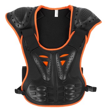 【Lixada】兒童騎行胸背保護滑冰反光背心可調節夾克橙黑色L