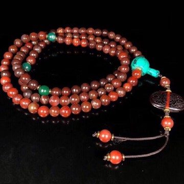 鄉下老婆婆收天然大清朝老瑪瑙108顆佛珠1入