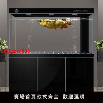 {台灣公司 可開發票}新款超白玻璃魚缸客廳大型免換水落地家用水族箱底過濾龍魚缸