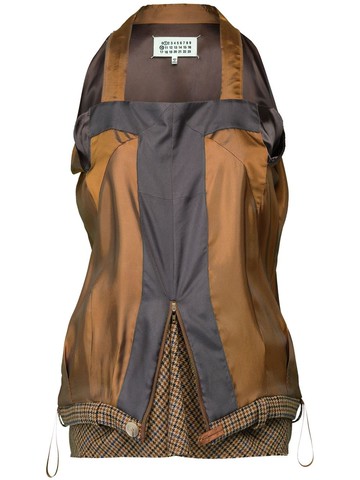 Maison Margiela - panelled cami top - women - Wool/Acetate/Viscose - 42 - Brown
