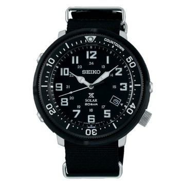 seiko SK037 精工表 Prospex V157-0CJ0SD(SBDJ027J) 深黑軍事風帆布帶太陽能腕錶/44.5mm｜樂天領券現折★全館特惠中★指定刷卡回饋10%