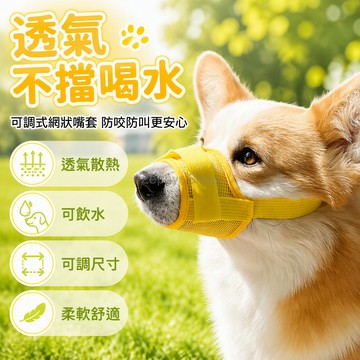 台灣出貨✨ 寵物嘴套 防咬防叫口罩 可喝水透氣設計 止吠器 金毛泰迪中小型犬適用 可調節鬆緊帶 安全防護