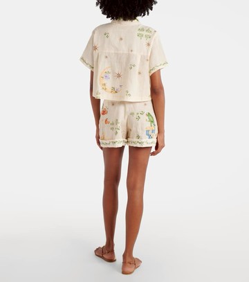 Agua by Agua Bendita Virtuosa Wild embroidered linen shirt