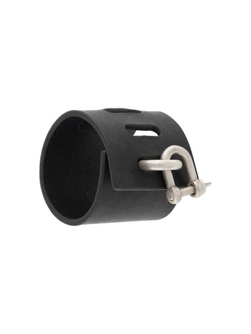 Parts of Four - Restraint Charm cuff - unisex - Buffalo Leather/Silver Plated Brass - S - Black