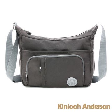 【金安德森】 River 皺褶感船型斜側包-霧灰