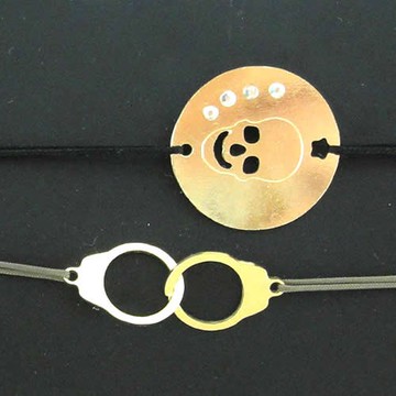 CC1037【1組】手銬 骷髏頭 吊牌手環手鍊 細繩腳鍊 拉繩手鏈 手繩