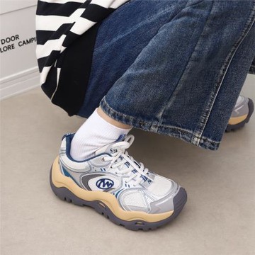 伯爵貓運動鞋女2025春季新款輕便透氣跑步鞋厚底休閑鞋丑萌老爹鞋