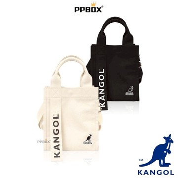 KANGOL 袋鼠 帆布包 小方包 【61551711】 時尚 側背包 女包 白色小包 手提包 吐司包 日韓穿搭