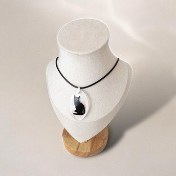 壓克力墜飾項鍊 (黑貓)