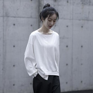 長袖T恤女2025春夏新款設計感原創不規則文藝打底衫氣質顯瘦上衣