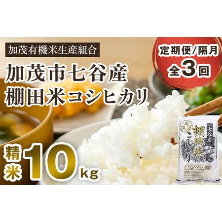 ふるさと納税 新潟県加茂市 七谷産 棚田米コシヒカリ 精米10kg（5kg×2）白米 加茂有機米生産組合 定期便 定期購入 .. 新潟県加茂市