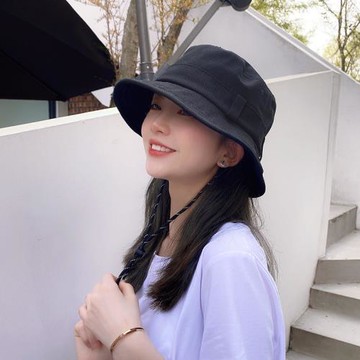 帽子女春新款純棉盆帽百搭顯臉小漁夫帽夏季遮陽防曬太陽帽可折疊