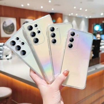 ins彩鍍炫彩適用三星s25手機殼s23/s24+透明軟殼s24ultra四角防摔s24FE硅膠s22u/s25ultra保護套s23ultra/a55