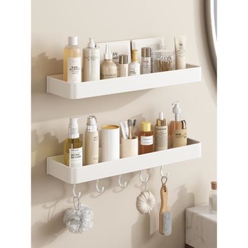 白色浴室衛生間置物架免打孔廁所洗手間洗漱臺墻壁掛轉角收納架子