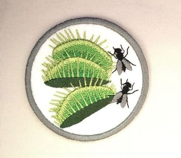 刺繡■食蟲植物■捕蠅草與蒼蠅■貼飾