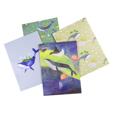 conifer 綠的事務 柔伊插畫Ⅳ 16K膠裝易撕筆記本4本組 彩印霧P封面 80P米色無酸鋼筆紙 48張橫線方格內頁  4本