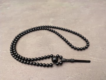 原黑電氣石吊墜馬拉項鍊念珠 108 顆念珠天然正品保護寶石