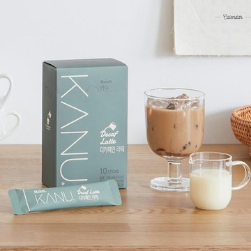 韓國孔劉咖啡 MAXIM麥心 KANU 微糖低咖啡因拿鐵 (13.5g×10入/盒) 低咖啡因拿鐵 微糖拿鐵 kanu咖啡